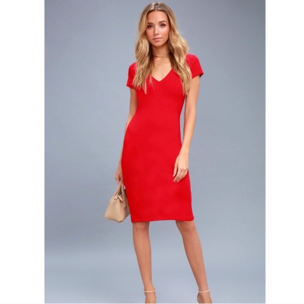 Lulu’s Red Midi Dress